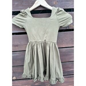 Girlhood Little Stocking Co Dress Green Twirl Dress Pockets Ruffle *Size 5